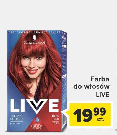 Farba do włosów real red 35 Schwarzkopf live intense colour promocje