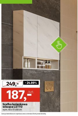 Szafka łazienkowa wisząca LETTO wym.: 60 x 17 x 80 cm promocja w Leroy Merlin