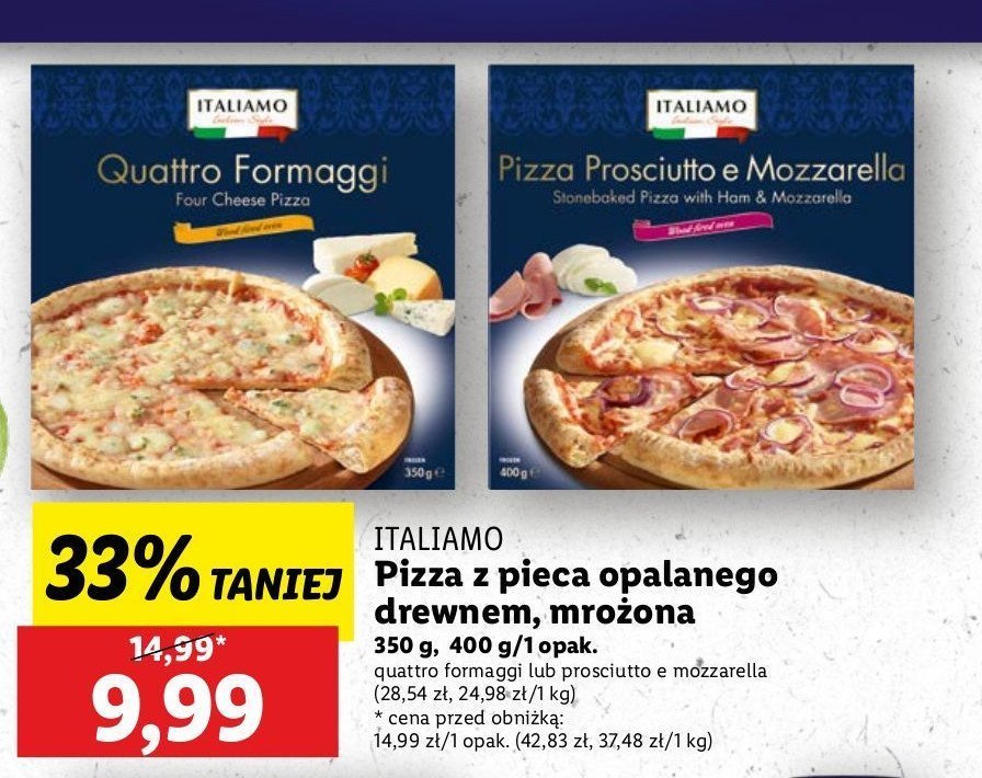 Pizza prosciutto z mozzarelą Italiamo promocja