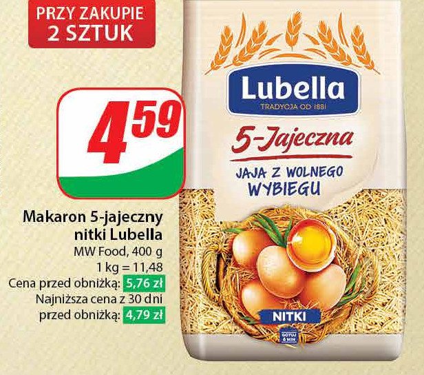Makaron 5-jaj nitki Lubella promocja