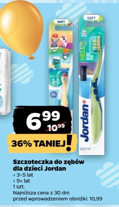 Szczoteczka dla dzieci 9+ Jordan hello smile promocja w Netto