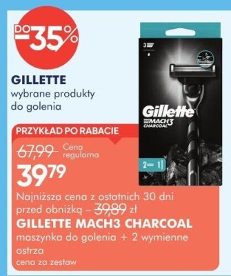 Maszynka do golenia GILLETTE MACH3+ CHARCOAL maszynka do golenia + 2 wymienne ostrza promocja w Super-Pharm