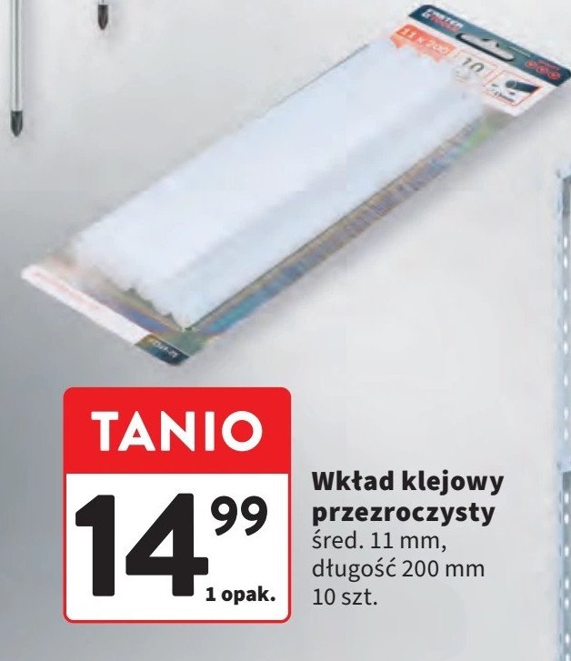 Wkład klejowy przezroczysty śr. 11 mm dł. 20 cm promocja