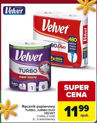 Ręcznik papierowy TURBO Velvet promocja w Carrefour Market