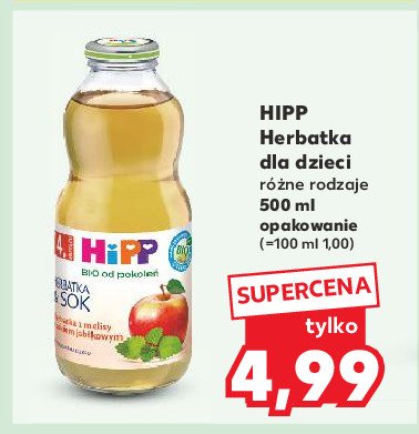 Herbatka z melisy z sokiem jabłkowym Hipp herbatka & sok promocja