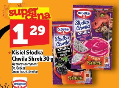 Kisiel Słodka Chwila Shrek 30 g Dr. Oetker promocja w TOPAZ