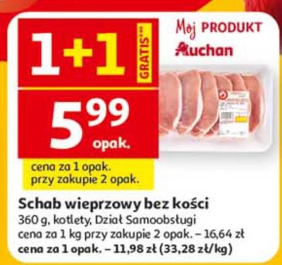 Schab wieprzowy bez kości promocja w Auchan