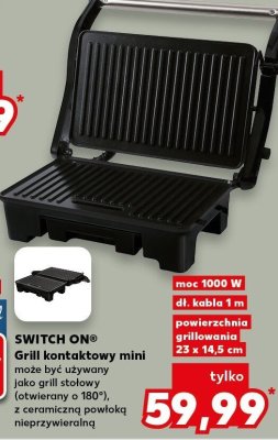 Grill kontaktowy mini może być używany jako grill stołowy (otwierany o 180°), z ceramiczną powłoką nieprzywieralną promocja w Kaufland