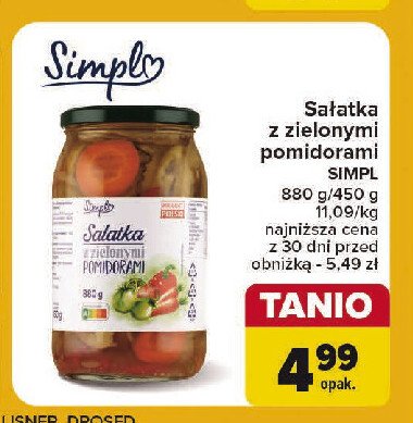Sałatka z zielonymi pomidorami Simpl promocja w TOPAZ