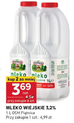 Mleko wiejskie 3,2% Piątnica promocja w Stokrotka