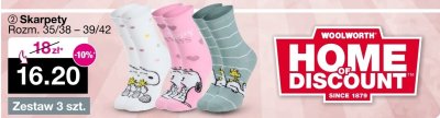 Skarpety damskie Peanuts promocja w Woolworth