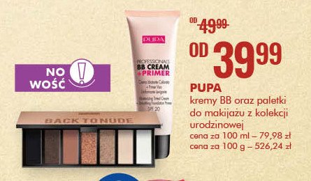 Krem + baza pod makijaż cera normalna i sucha 001 nude Pupa professionals bb cream+primer promocja