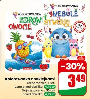 Kolorowanka z naklejkami różne rodzaje promocja w Dino