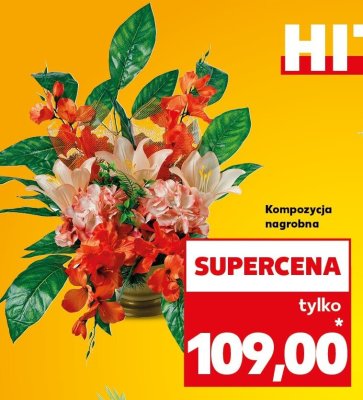 Kompozycja nagrobna kwiatów sztucznych promocja w Kaufland