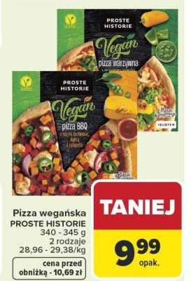 Pizza wegańska Vegan PROSTE HISTORIE warzywna promocja w Carrefour Market