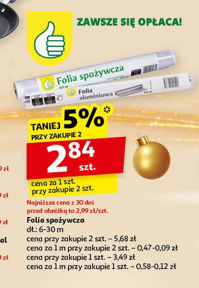 Folia spożywcza 30 m Podniesiony kciuk promocja w Auchan