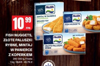Fish Nuggets, Złote Paluszki Rybne, Mintaj w Panierce z Koperkiem 240-300 g Frosta promocja w Chorten