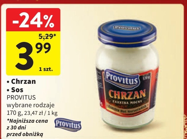 Chrzan exxxtra mocny Provitus promocja w Intermarche