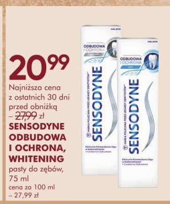 Pasta do zębów SENSODYNE ODBUDOWA I OCHRONA, WHITENING promocja w Super-Pharm