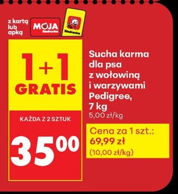Sucha karma dla psa z wołowiną i warzywami Pedigree promocja w Biedronka