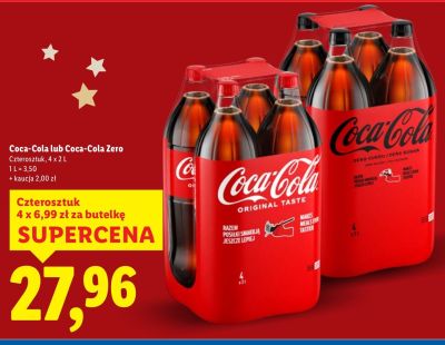Napój gazowany Coca-Cola Zero 4 x 2 l promocja w Lidl