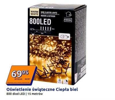 Oświetlenie świąteczne Ciepła biel 800 diod LED 15 metrów promocja w Action