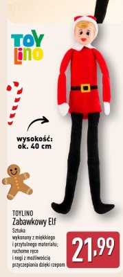 Zabawkowy Elf 40 cm promocja w Aldi