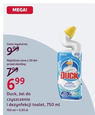 Żel do czyszczenia i dezynfekcji toalet Duck, 750 ml promocja w Rossmann