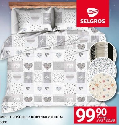 Komplet pościeli z kory 160 x 200 cm promocja w Selgros