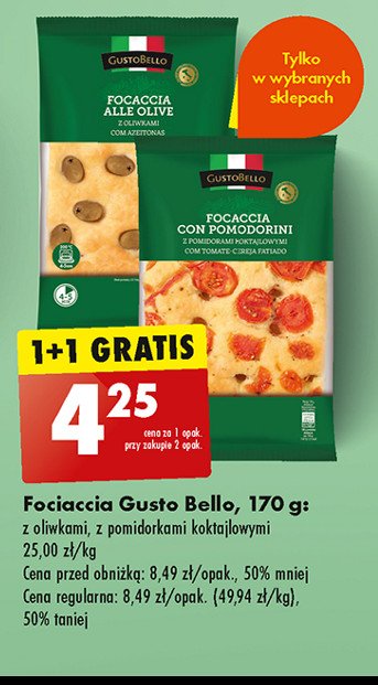 Focaccia z oliwkami Gustobello promocja