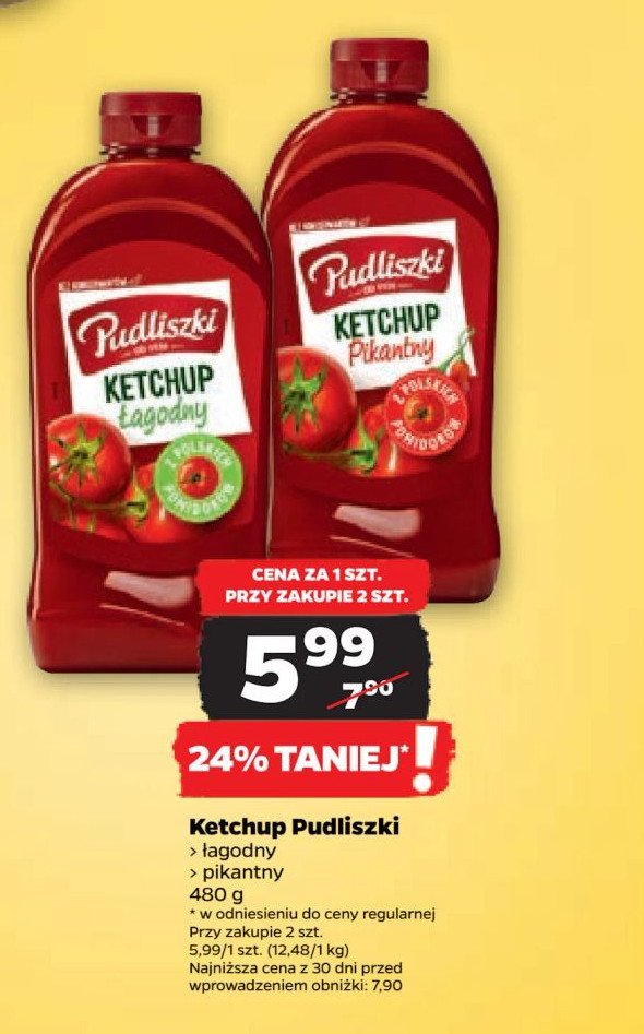 Ketchup łagodny Pudliszki promocja w Netto