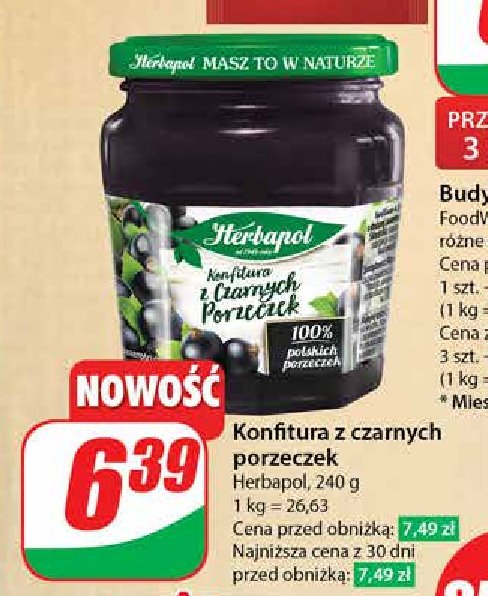 Konfitura z czarnych porzeczek Herbapol promocja