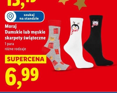 Skarpety świąteczne damskie lub męskie Moraj promocja w Lidl