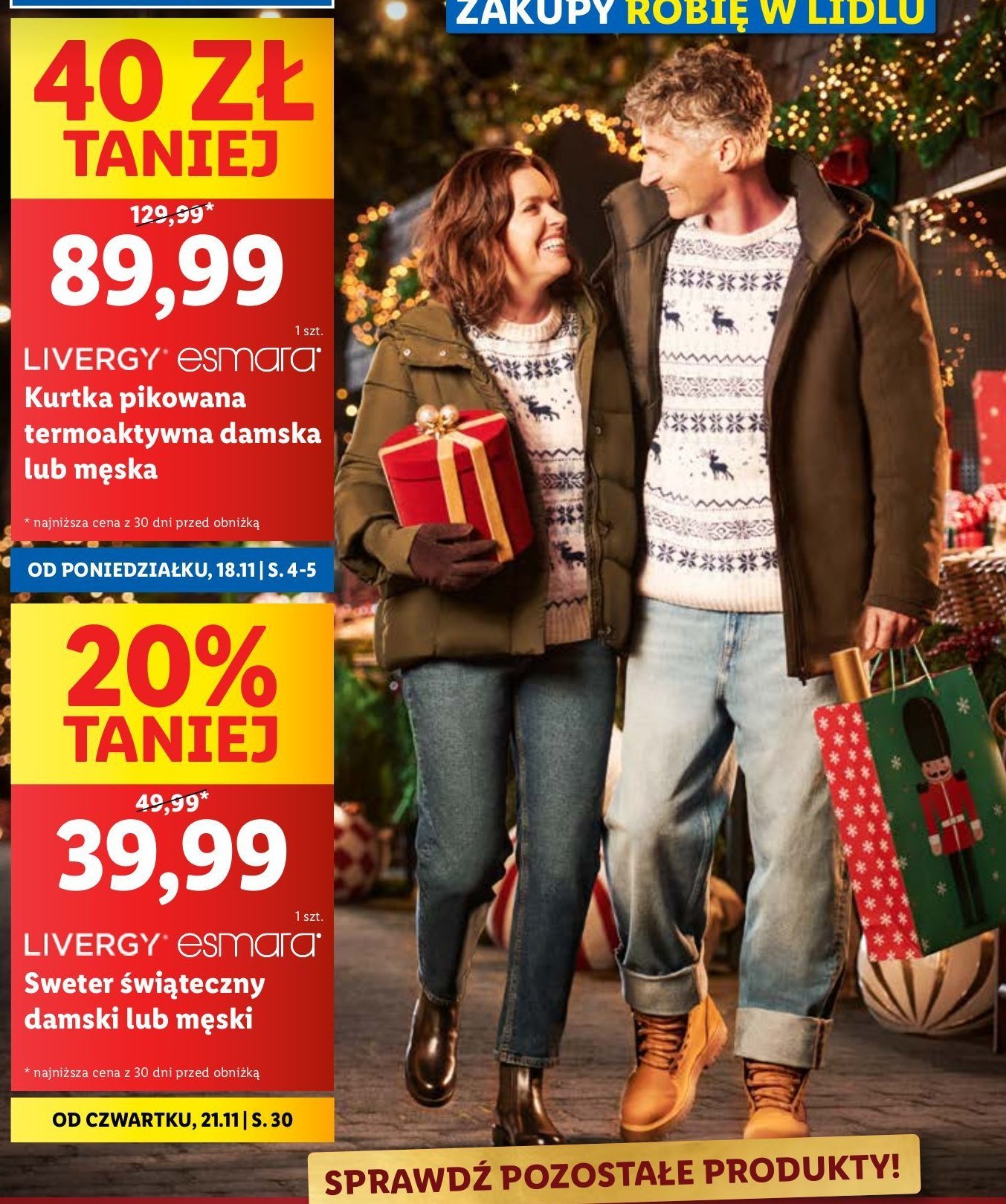 Sweter męski świąteczny s-xl Livergy promocja w Lidl