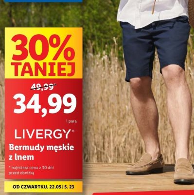 Bermudy z lnem Livergy promocja