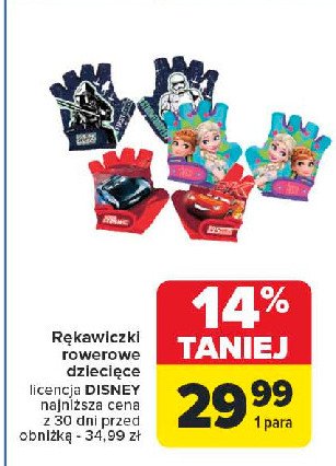 Rękawiczki rowerowe dziecięce promocja w Carrefour