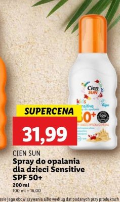Spray do opalania dla dzieci spf 50 sensitive Cien sun promocja