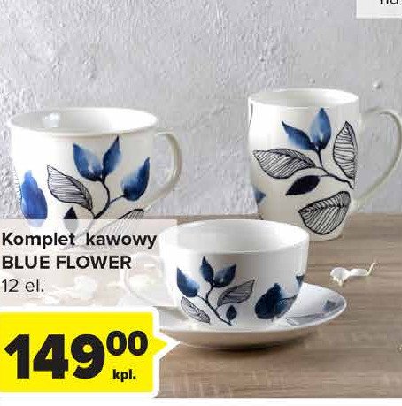 Komplet kawowy blue flower promocja