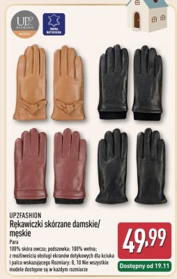 Rękawiczki skórzane damskie/męskie UP2FASHION promocja w Aldi