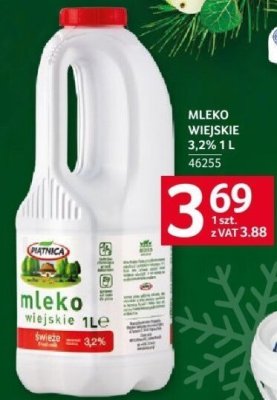 Mleko wiejskie 3,2% Piątnica 1 l promocja w Selgros