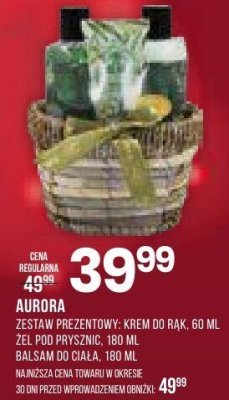 AURORA zestaw prezentowy: krem do rąk, żel pod prysznic, balsam do ciała promocja w Drogerie Natura
