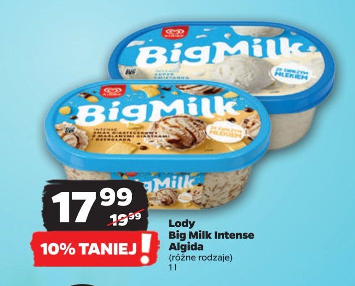 Lody super śmietanka intense Algida big milk promocja