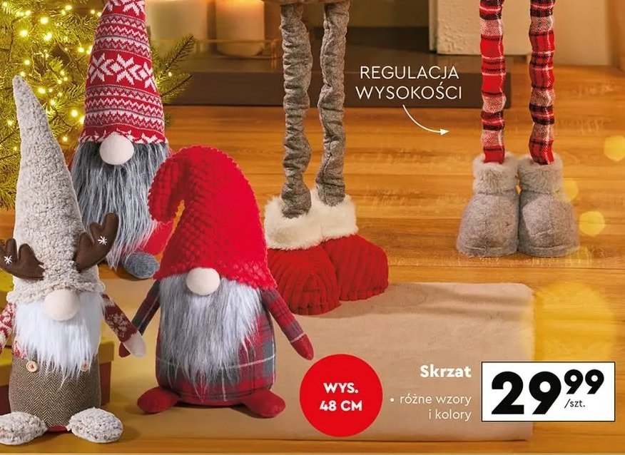 Skrzat świąteczny wys. 48 cm promocja w Biedronka