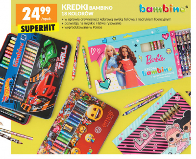 Kredki 18 kolor贸w emoji Bambino st.majewski promocja