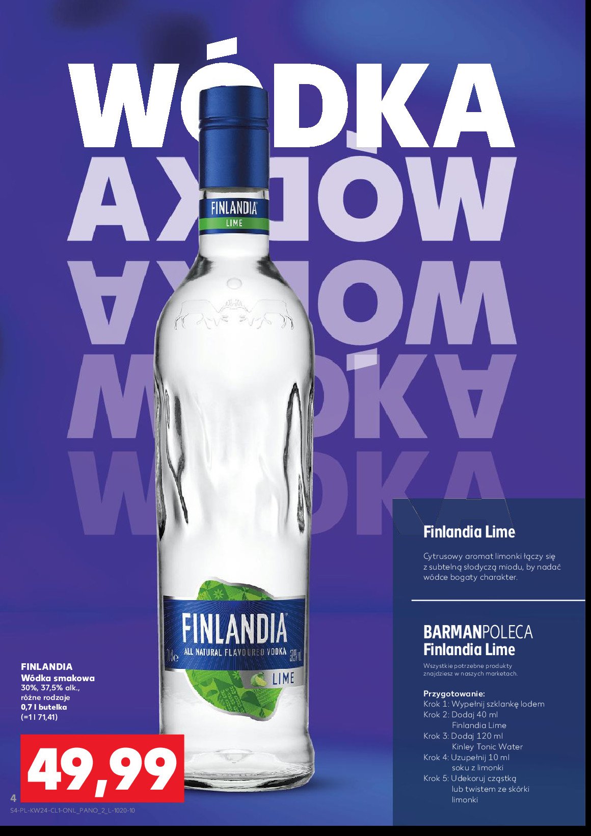 Wódka Finlandia lime fusion promocja w Kaufland