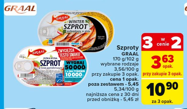 Szprot w oleju Graal promocja w Carrefour Market