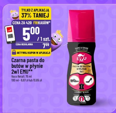 Czarna pasta do butów w płynie 2w1  promocja w POLOmarket