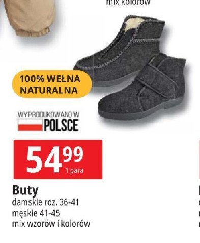 Buty wełniane rozm. 36-41 promocja w Leclerc