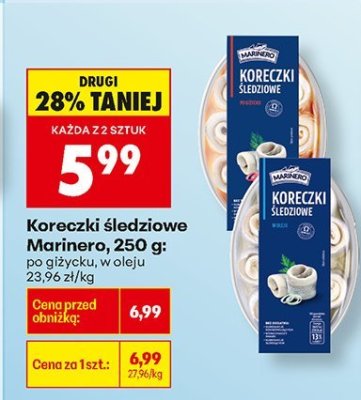 Koreczki śledziowe Marinero 250g: po grecku, w oleju promocja w Biedronka