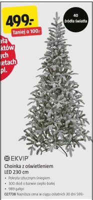 Choinka z oświetleniem LED EKVIP 230 cm promocja w Jula